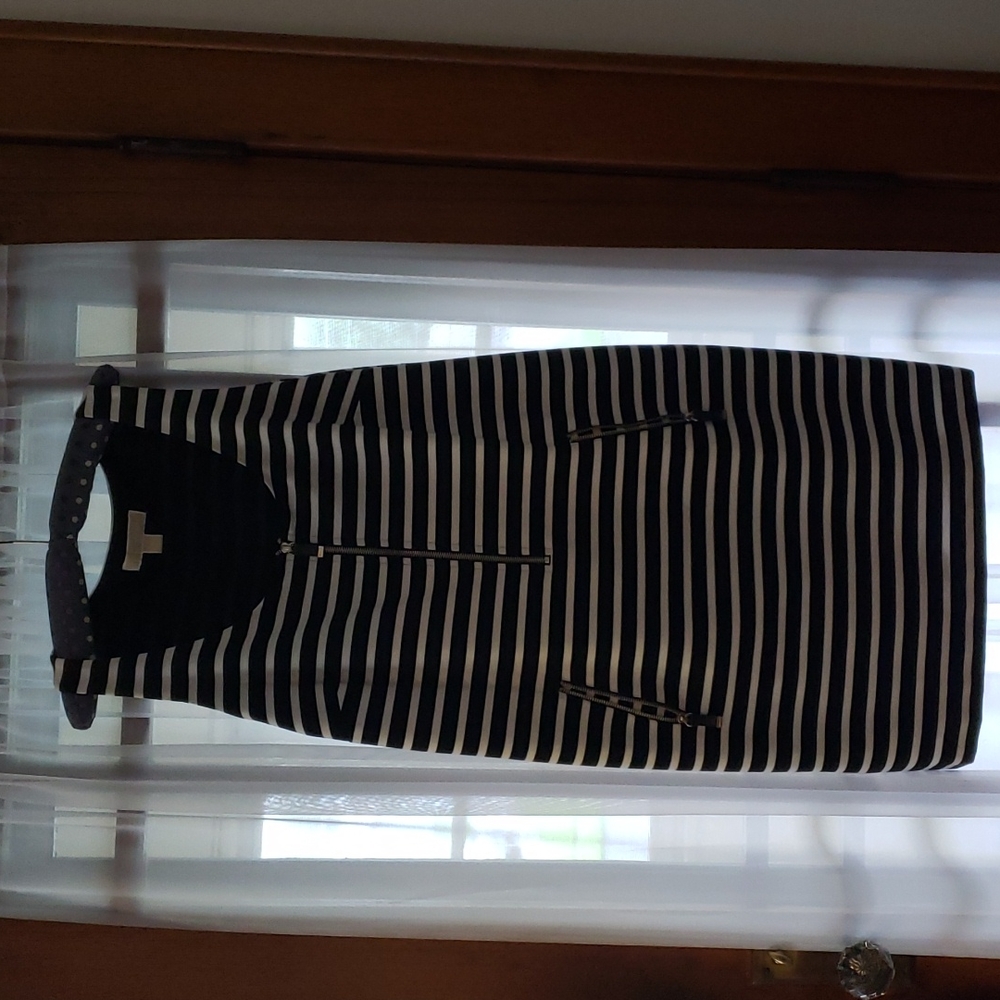 SLEEVELESS BLACK & WHITE STRIPED MICHAEL KORS DRESS SZ XL